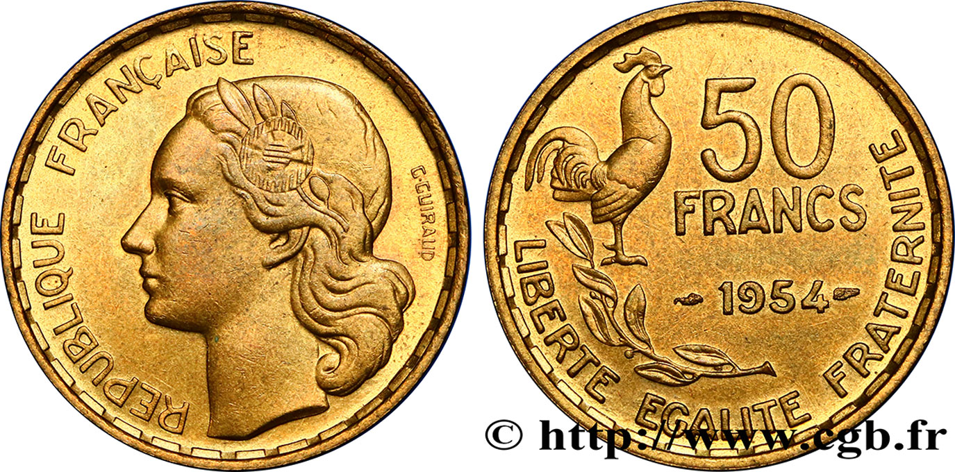 50 francs Guiraud 1954  F.425/12 AU55 