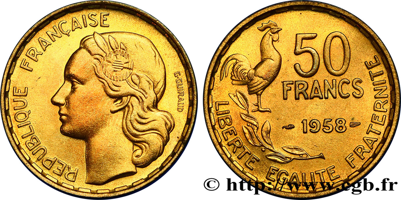 50 francs Guiraud 1958  F.425/14 SUP58 