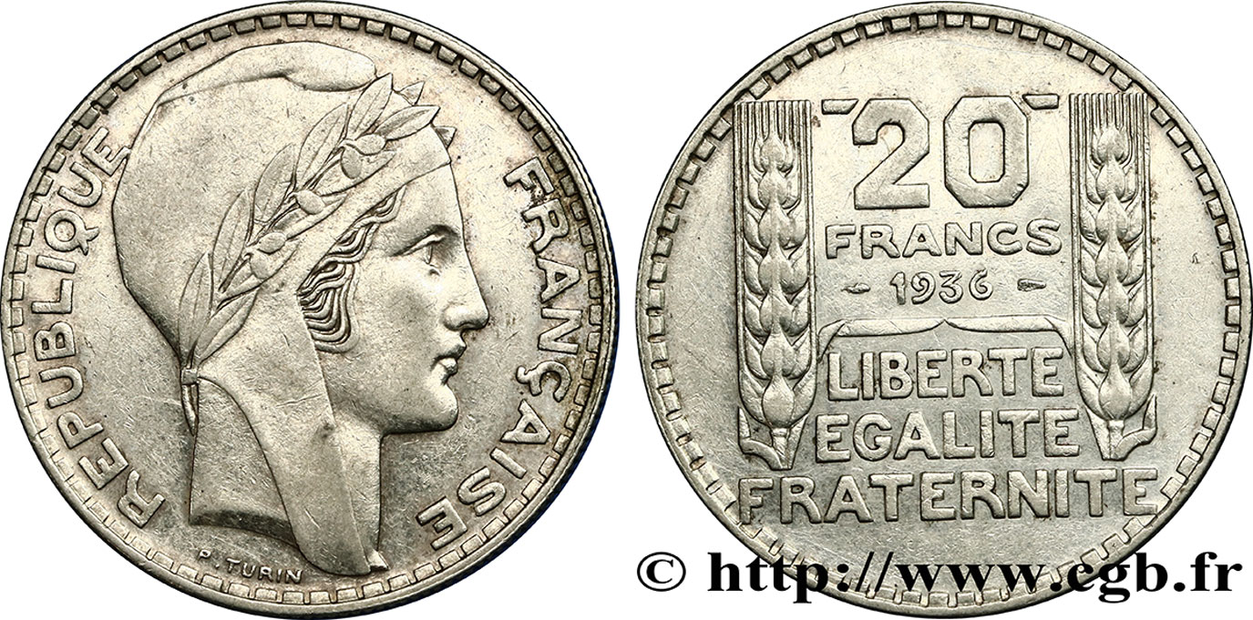20 francs Turin 1936  F.400/7 SS42 