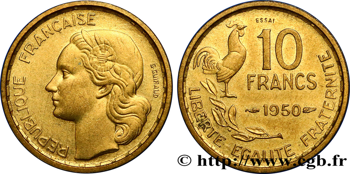 Essai de 10 francs Guiraud 1950  F.363/1 SC63 