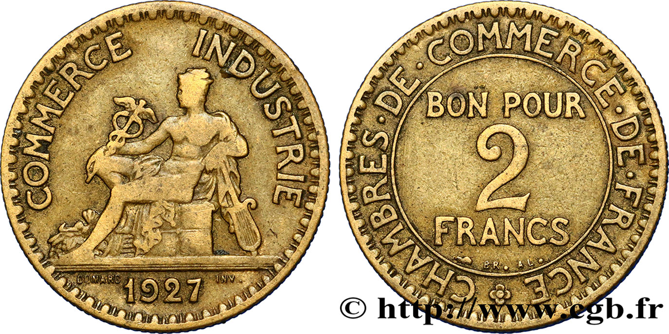 2 francs Chambres de Commerce 1927  F.267/9 VF25 