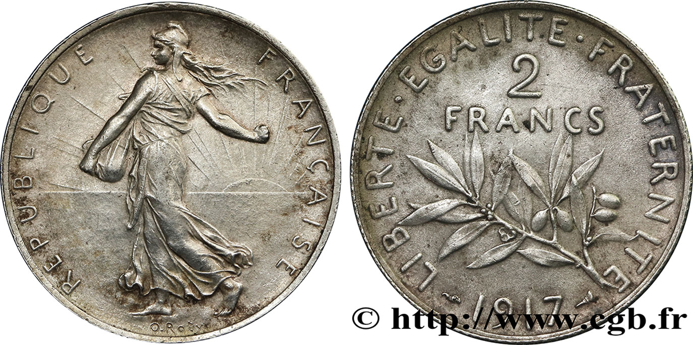 2 francs Semeuse 1917  F.266/19 TTB52 