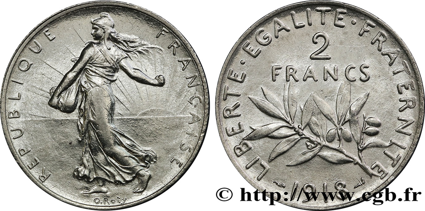 2 francs Semeuse 1918  F.266/20 AU50 