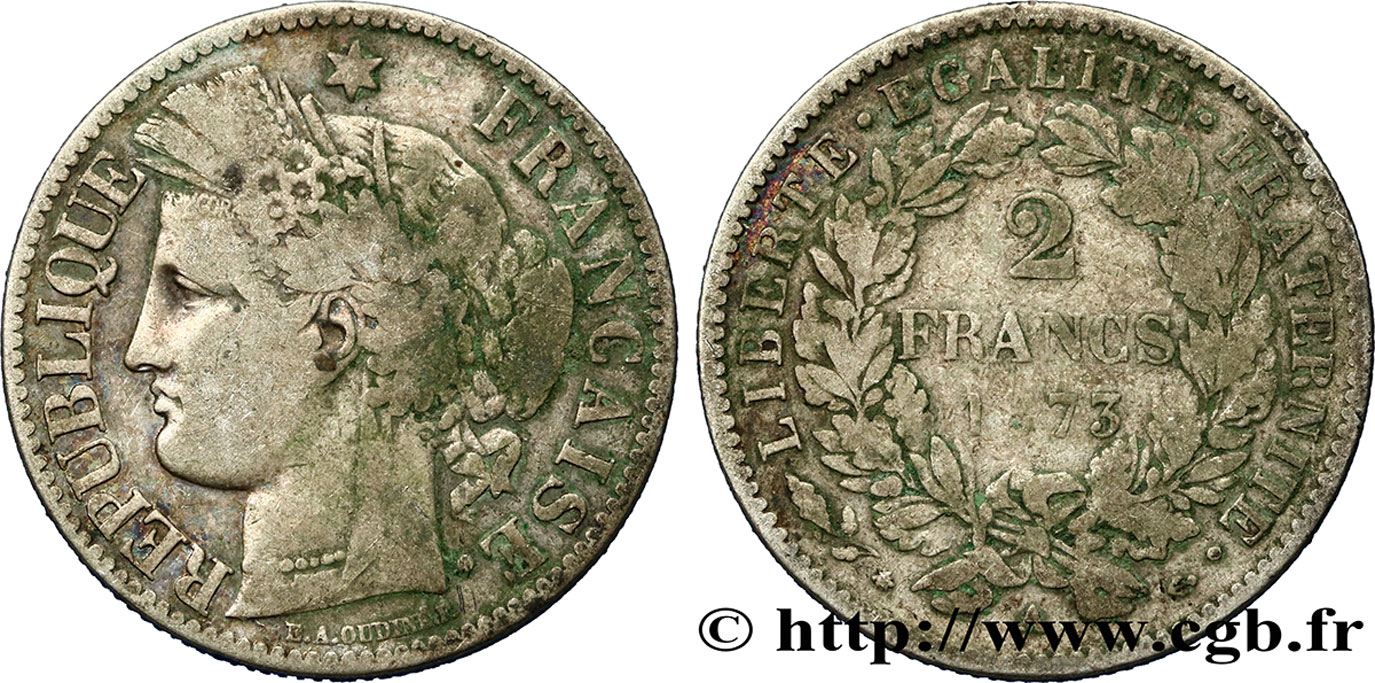 2 francs Cérès, avec légende 1873 Paris F.265/10 B12 