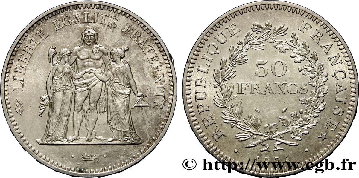 50 francs Hercule, avers de la 20 francs 1974  F.426/1 SPL55 