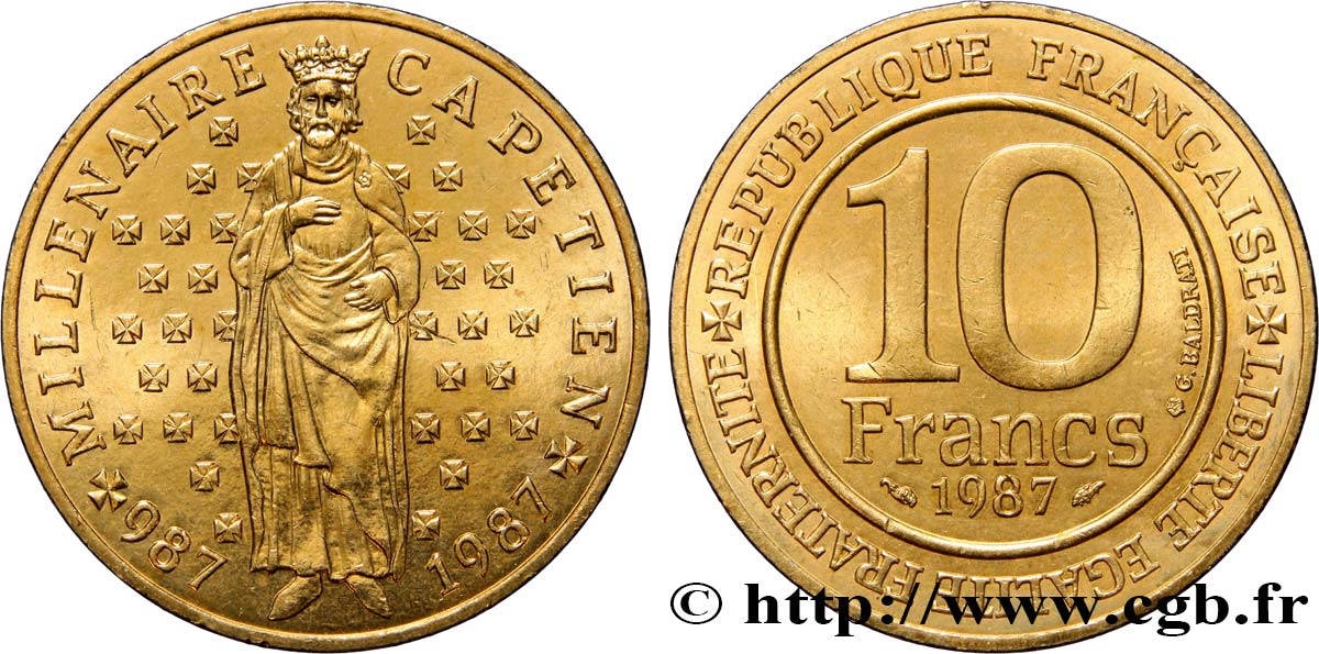 10 francs Millénaire Capétien 1987  F.371/2 fST63 