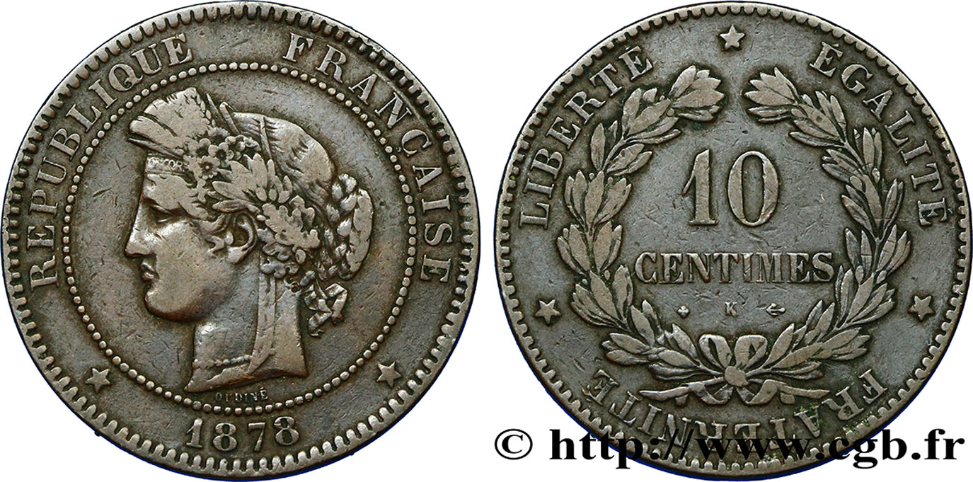 10 centimes Cérès 1878 Bordeaux F.135/21 MB30 