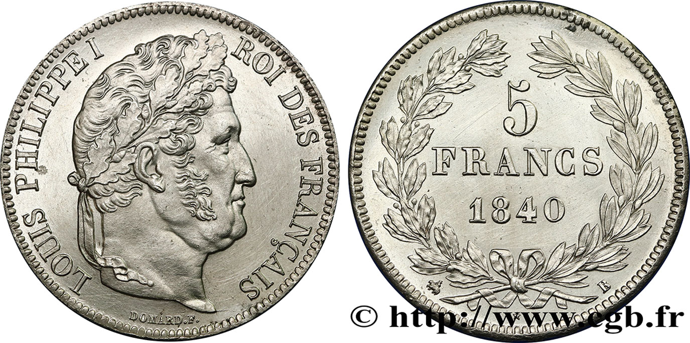 5 francs IIe type Domard 1840 Rouen F.324/84 SPL 