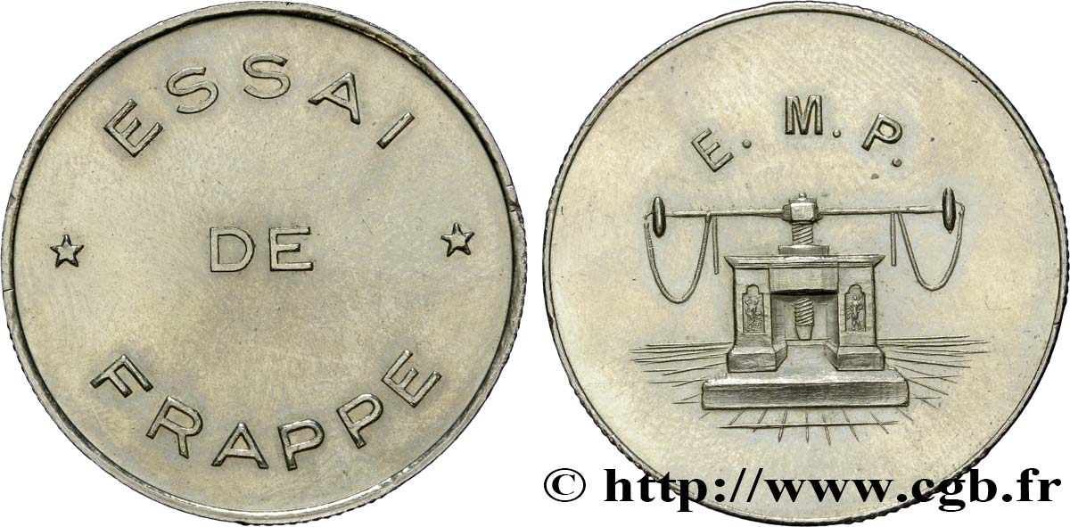 Essai de frappe de 10 francs République de Jimenez, très grand module, cinq séries de cannelures n.d. Pessac GEM.194 7 var. AU 