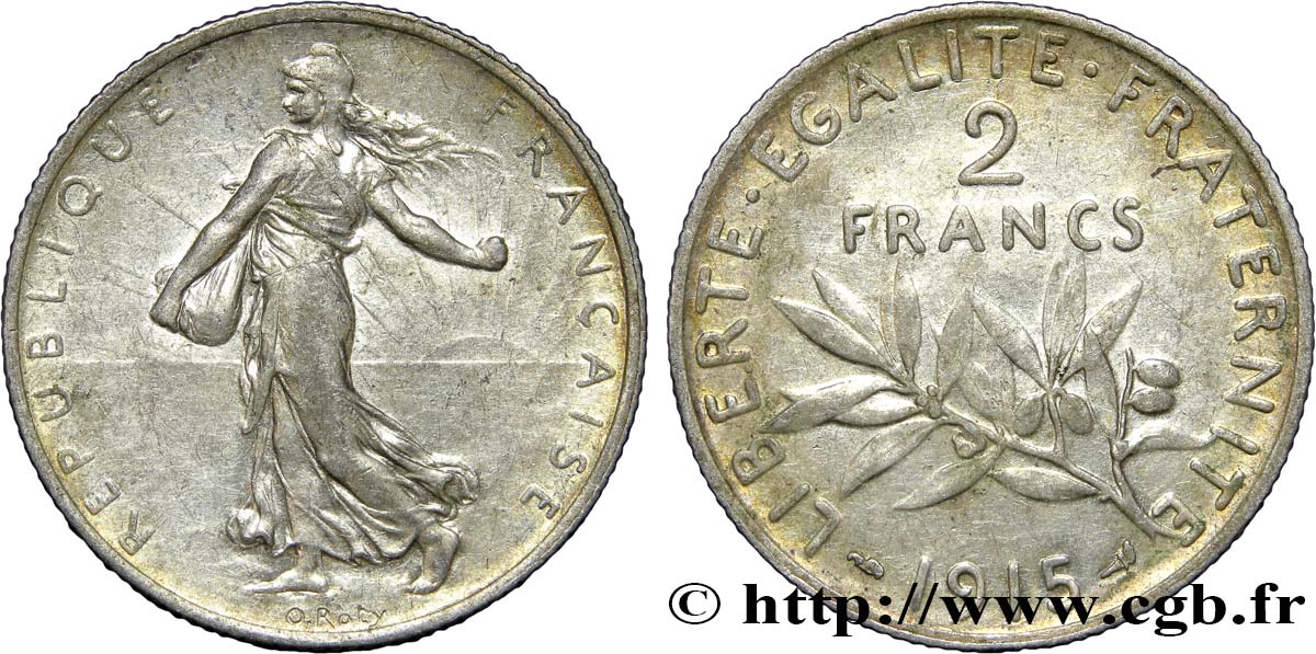 2 francs Semeuse 1915  F.266/17 AU50 