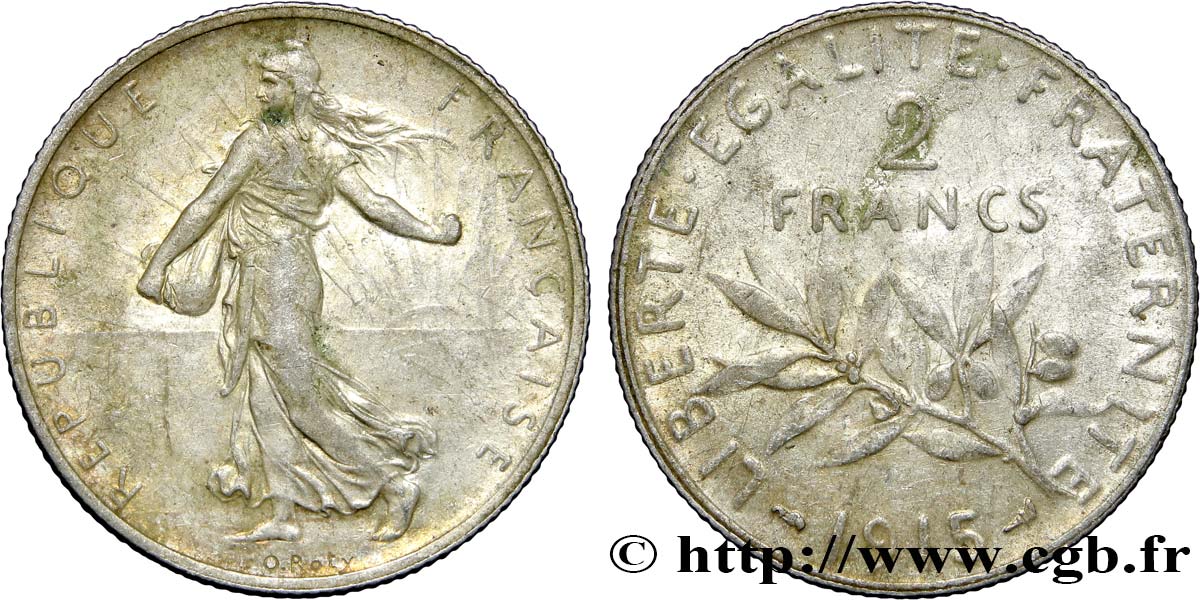 2 francs Semeuse 1915  F.266/17 SS50 