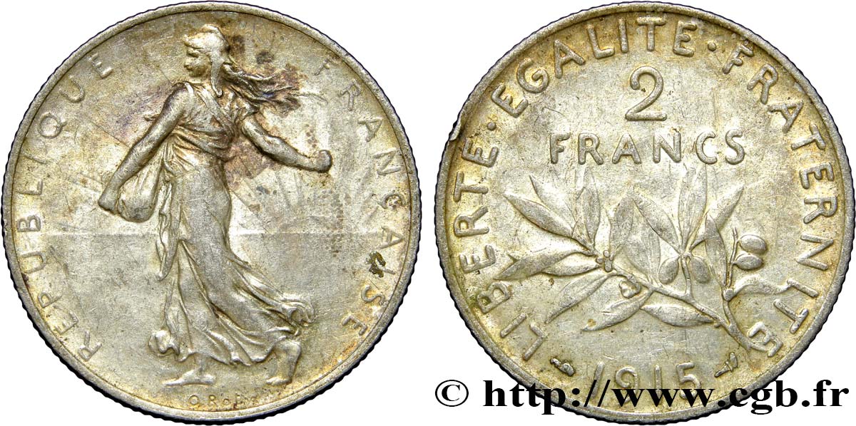 2 francs Semeuse 1915  F.266/17 MBC50 