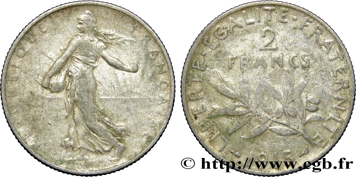 2 francs Semeuse 1915  F.266/17 MBC40 