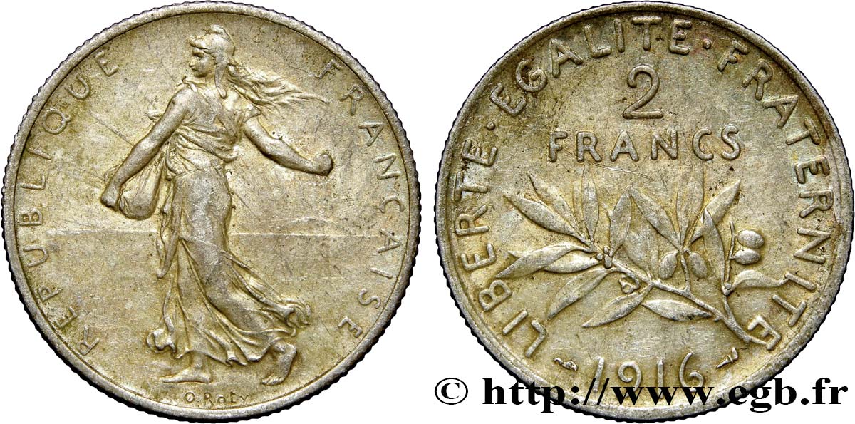 2 francs Semeuse 1916  F.266/18 TTB50 