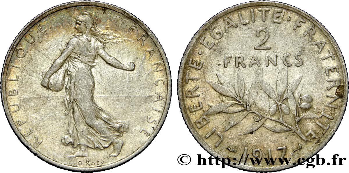 2 francs Semeuse 1917  F.266/19 XF40 