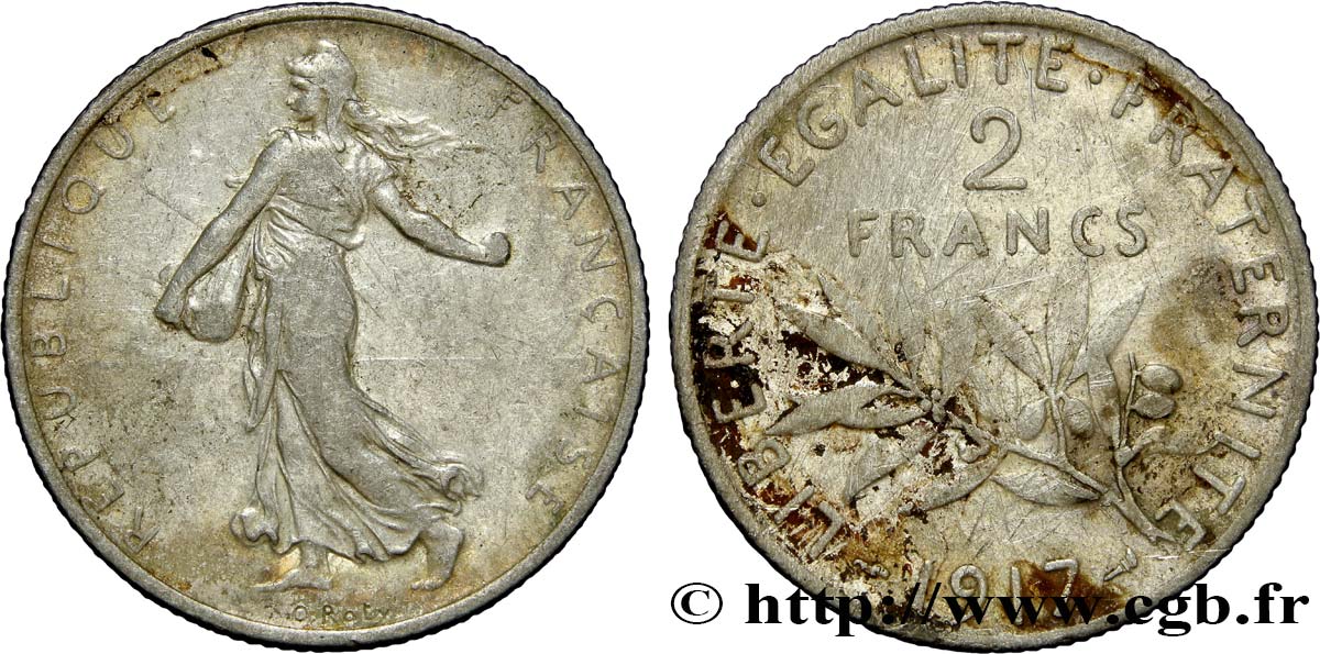 2 francs Semeuse 1917  F.266/19 TTB40 