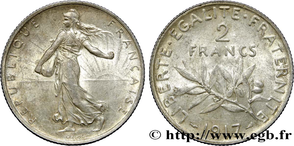 2 francs Semeuse 1917  F.266/19 TTB52 