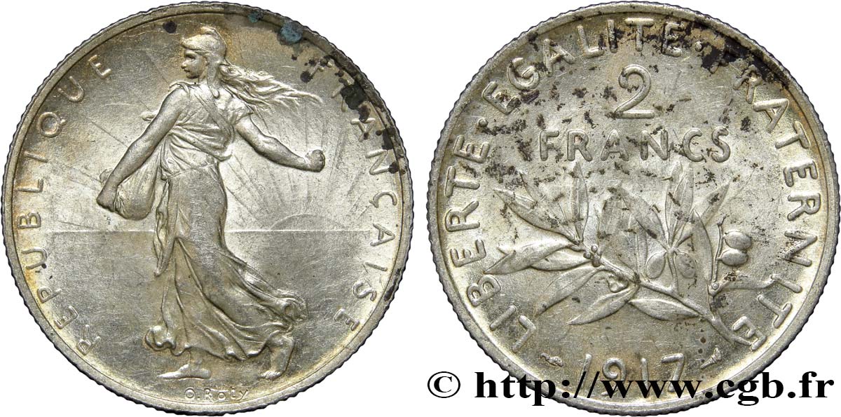 2 francs Semeuse 1917  F.266/19 AU52 