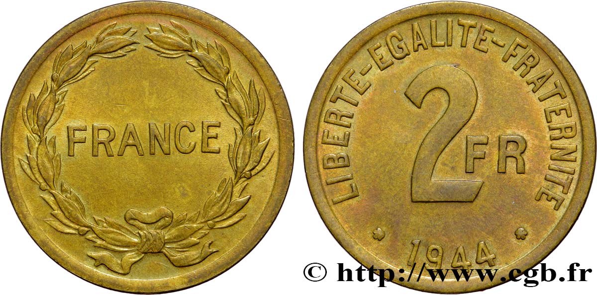 2 francs France 1944  F.271/1 fST63 