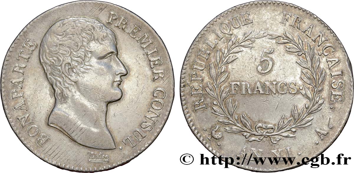 5 francs Bonaparte Premier Consul 1803 Paris F.301/1 SS50 