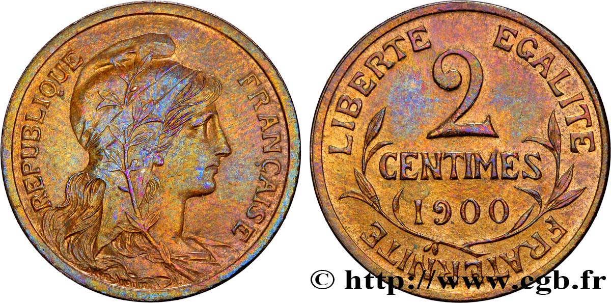 2 centimes Daniel-Dupuis 1900 Paris F.110/4 EBC 