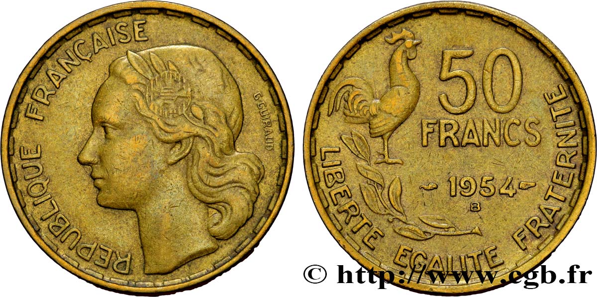 50 francs Guiraud 1954 Beaumont-Le-Roger F.425/13 TTB50 