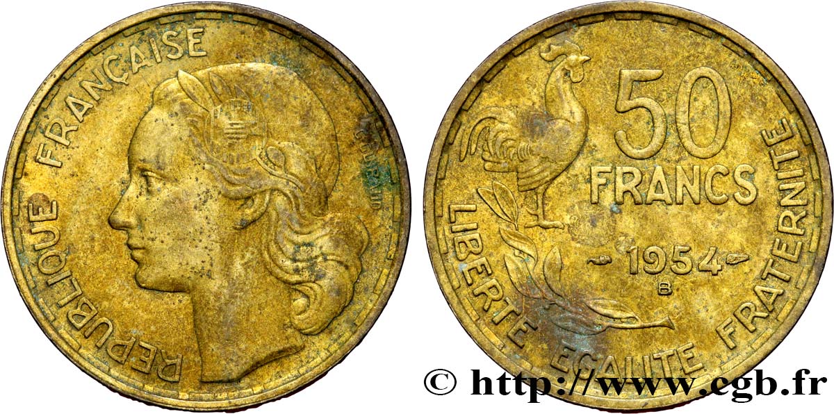 50 francs Guiraud 1954 Beaumont-Le-Roger F.425/13 TTB40 