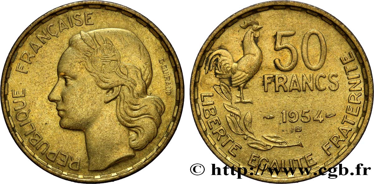 50 francs Guiraud 1954 Beaumont-Le-Roger F.425/13 AU58 