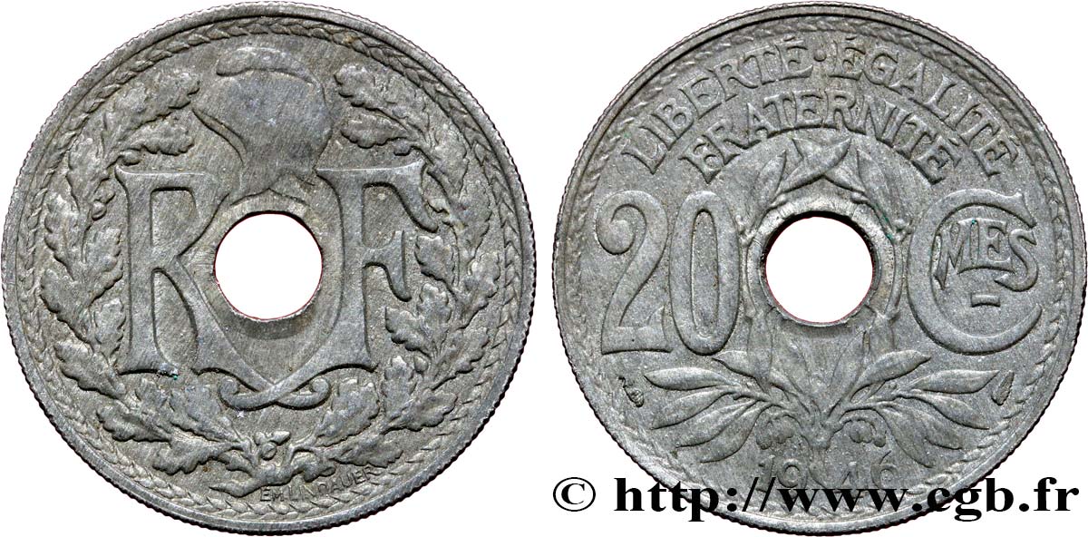20 centimes Lindauer 1946  F.155/5 AU50 