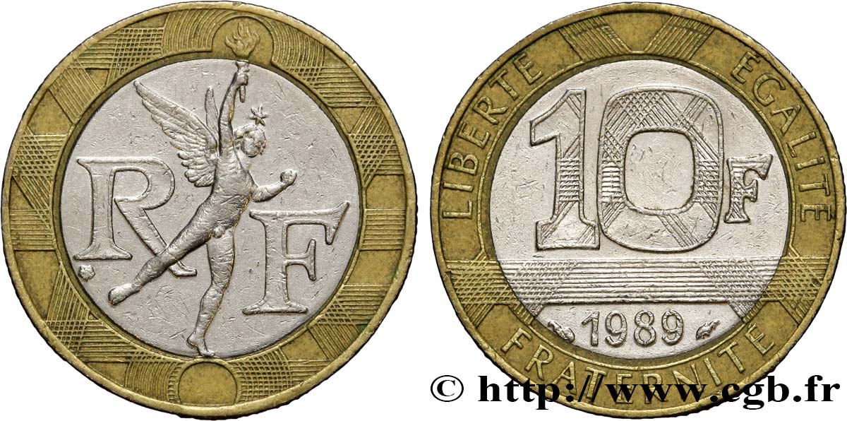 10 Francs Genie De La Bastille 1989