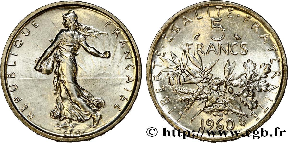 Valeur Piece 5 Francs Argent Semeuse 1960