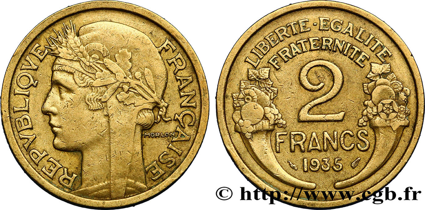 2 francs Morlon 1935  F.268/8 TTB42 