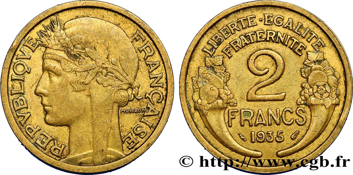 2 francs Morlon 1935  F.268/8 XF42 