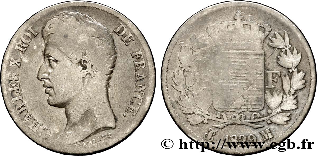 2 francs Charles X 1829 Toulouse F.258/57 F12 