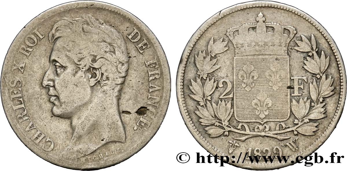 2 francs Charles X 1829 Lille F.258/61 B12 