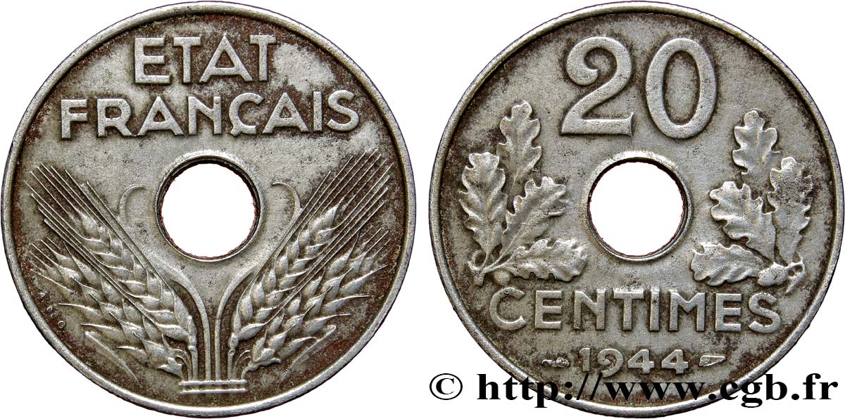 20 centimes fer 1944  F.154/3 XF48 