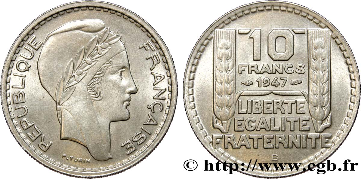 10 francs Turin, petite tête 1947 Beaumont-Le-Roger F.362/2 EBC58 
