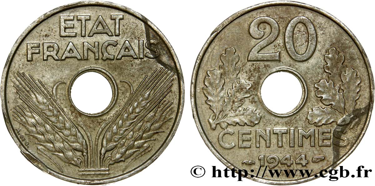 20 centimes fer 1944  F.154/3 AU52 