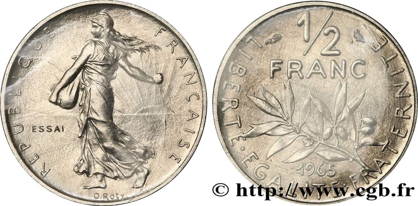 Essai du 1/2 franc Semeuse 1965 Paris F.198/2 FDC65 