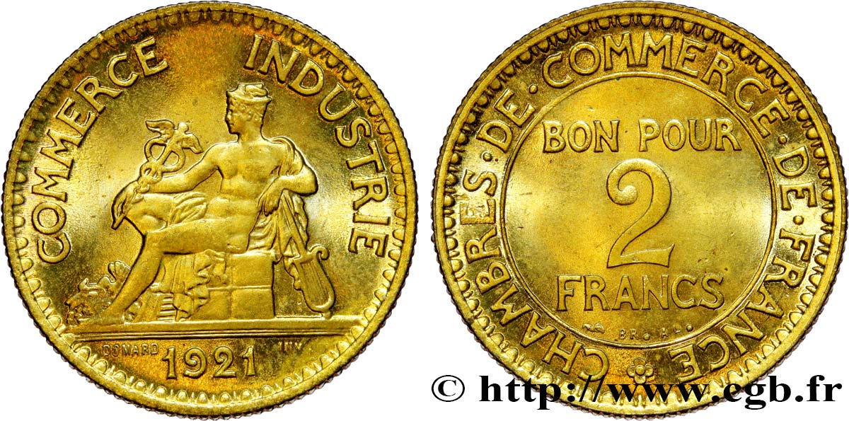 2 francs Chambres de Commerce 1921  F.267/3 fST63 
