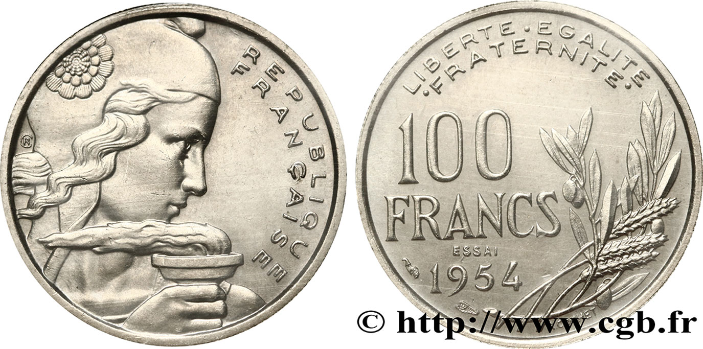 Essai de 100 francs Cochet 1954 Paris F.450/1 MS64 