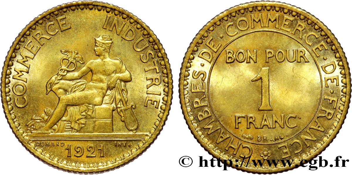 1 franc Chambres de Commerce 1921 Paris F.218/3 SPL63 