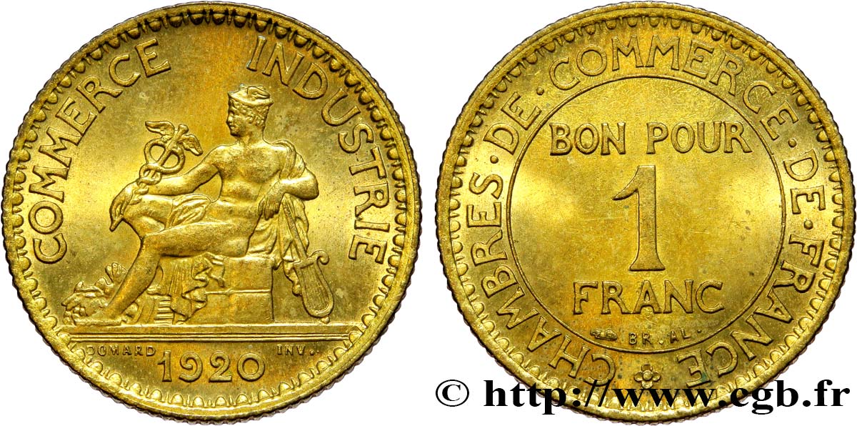 1 franc Chambres de Commerce 1920 Paris F.218/2 fST63 