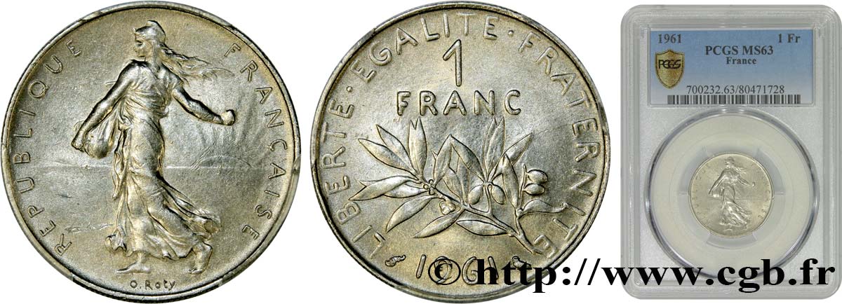 1 franc Semeuse, nickel 1961 Paris F.226/6 fST63 PCGS