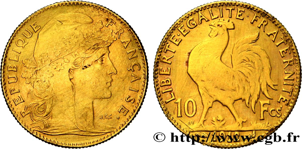 10 francs Coq 1912 Paris F.509/13 TTB40 