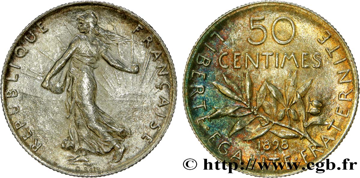 50 centimes Semeuse 1898 Paris F.190/3 MS63 