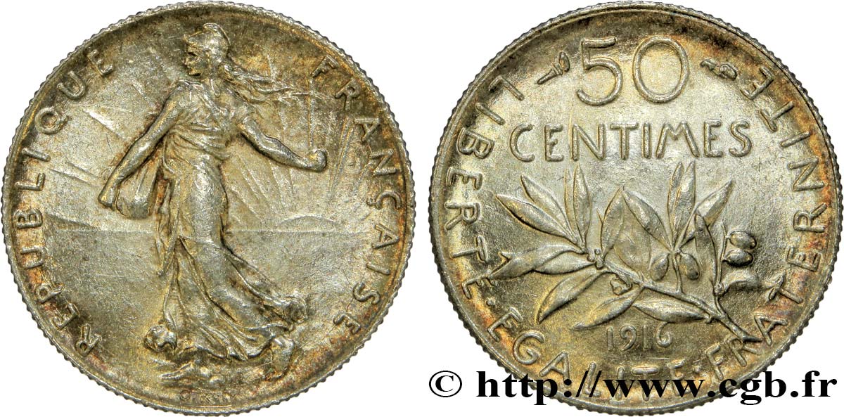 50 centimes Semeuse 1916  F.190/23 MS63 