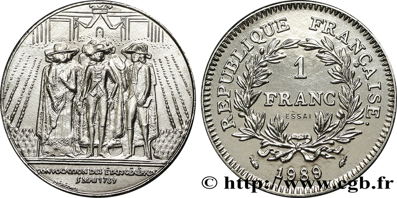 Essai de 1 franc États Généraux 1989 Pessac F.228/1 MS63 