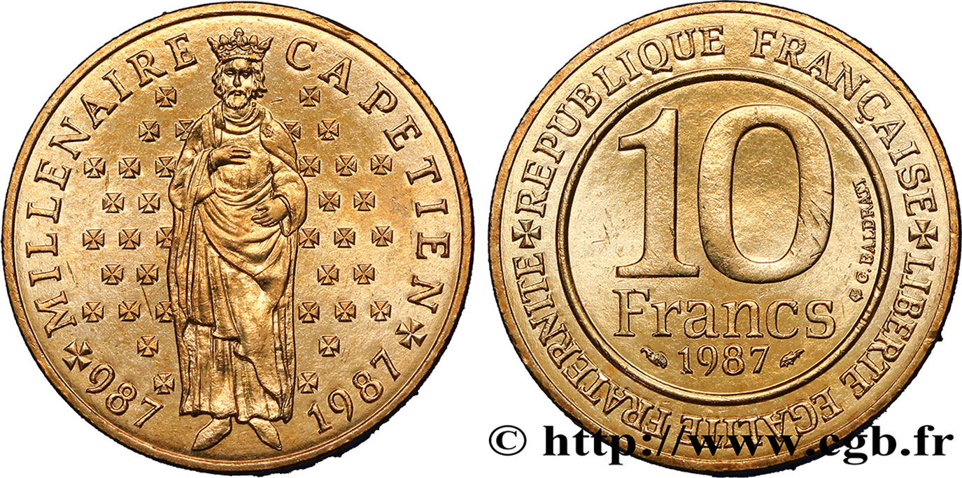 Valeur Piece De Monnaie 10 Francs 1987 Millenaire Capetien