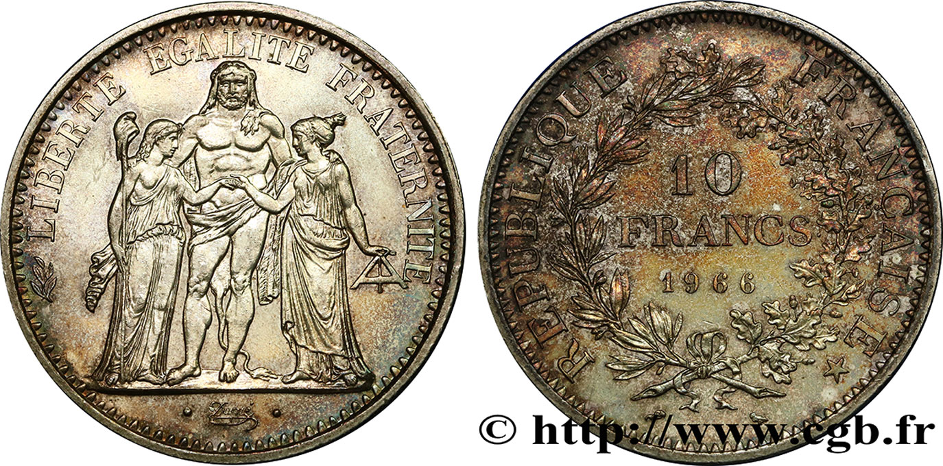 10 francs Hercule 1966  F.364/4 SUP55 